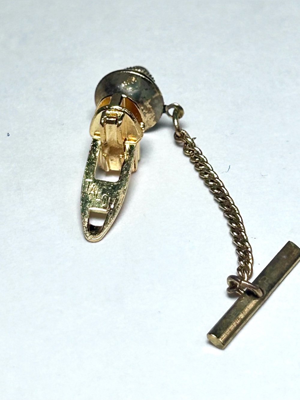 Talon Zipper Pull Tie Tack Vintage Gold Toned